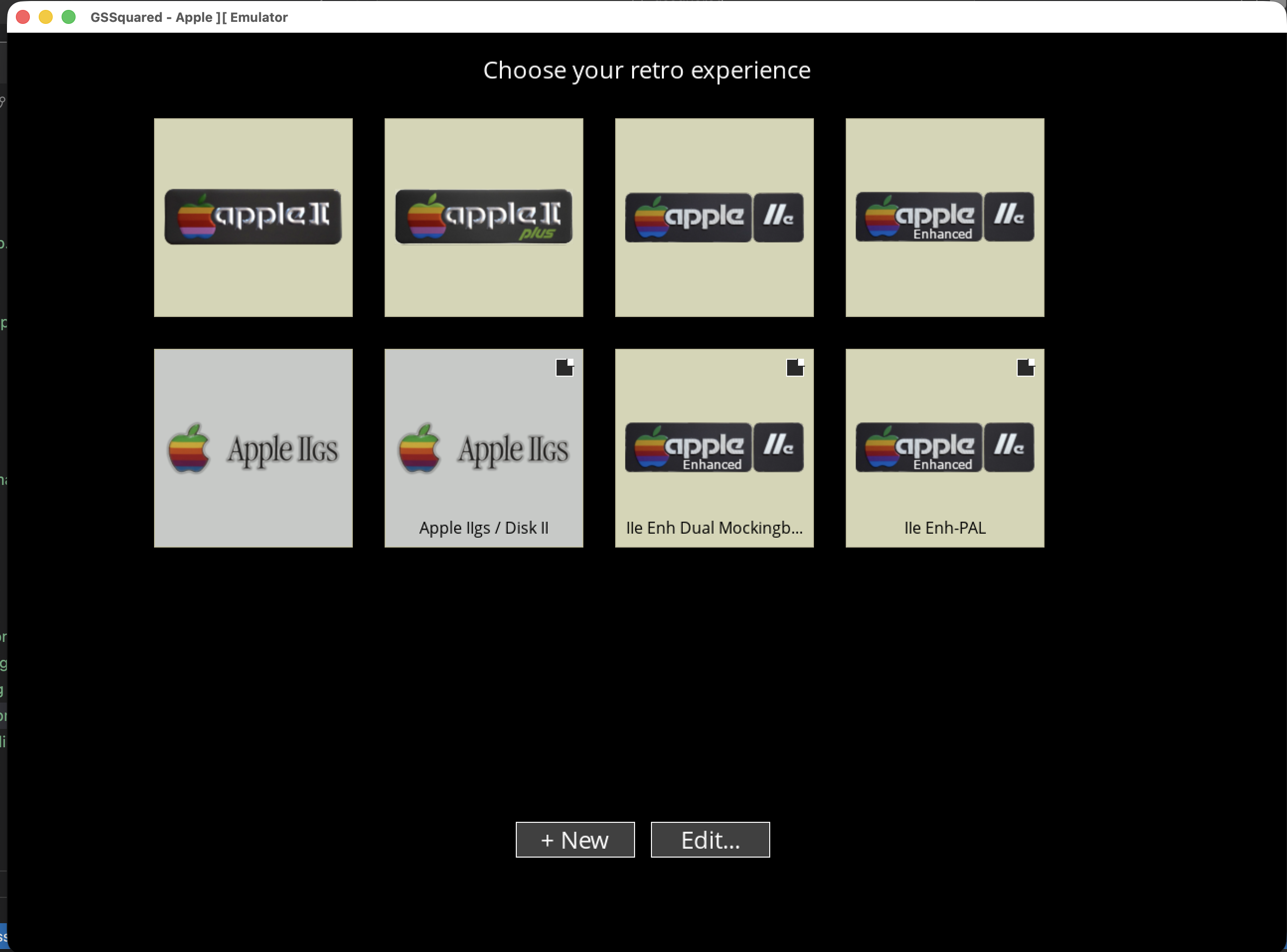 System Select Screen